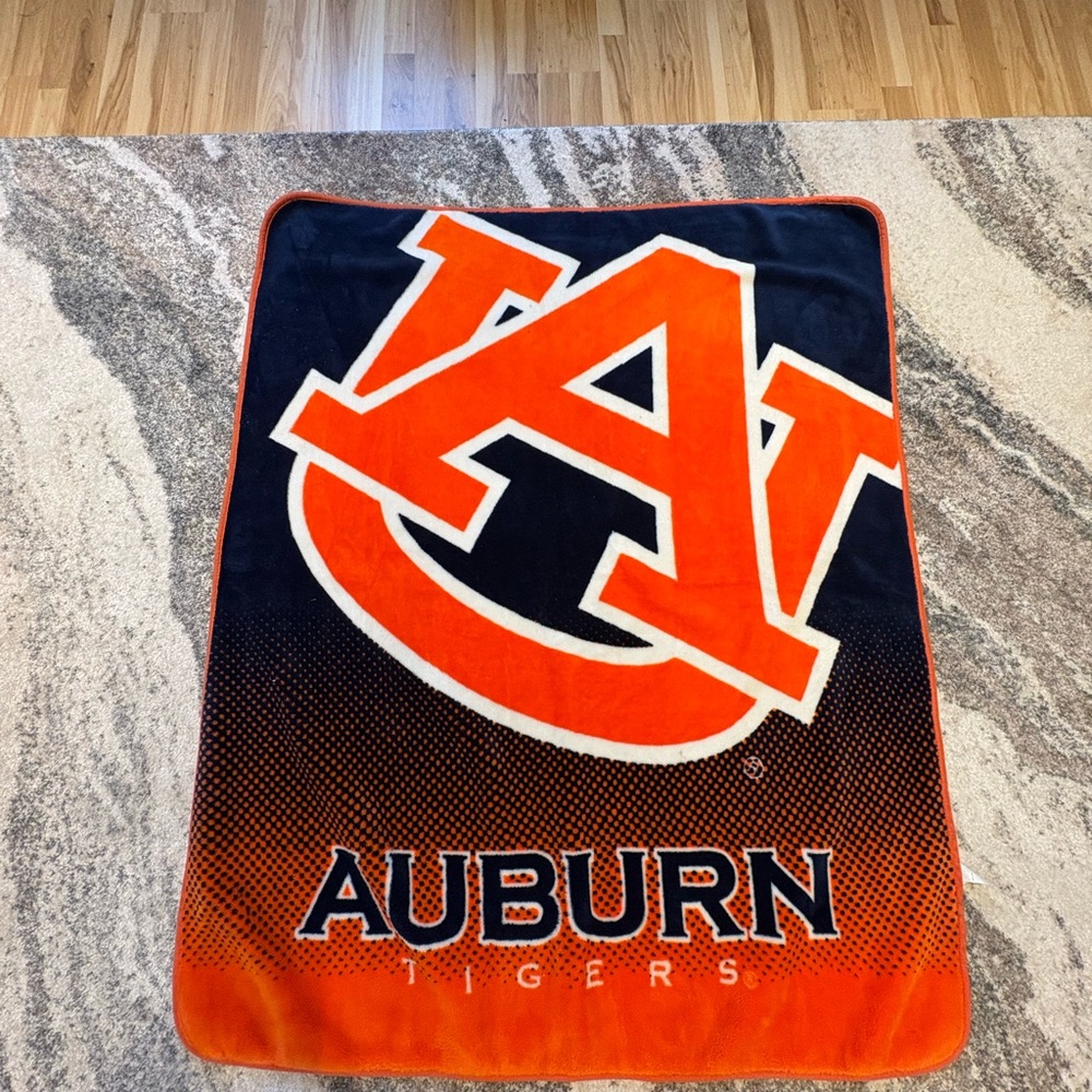 Orange and Navy Auburn Fleece Blanket